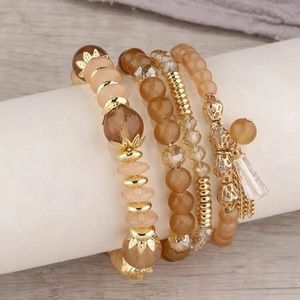 Crystal Beaded Bracelet Set